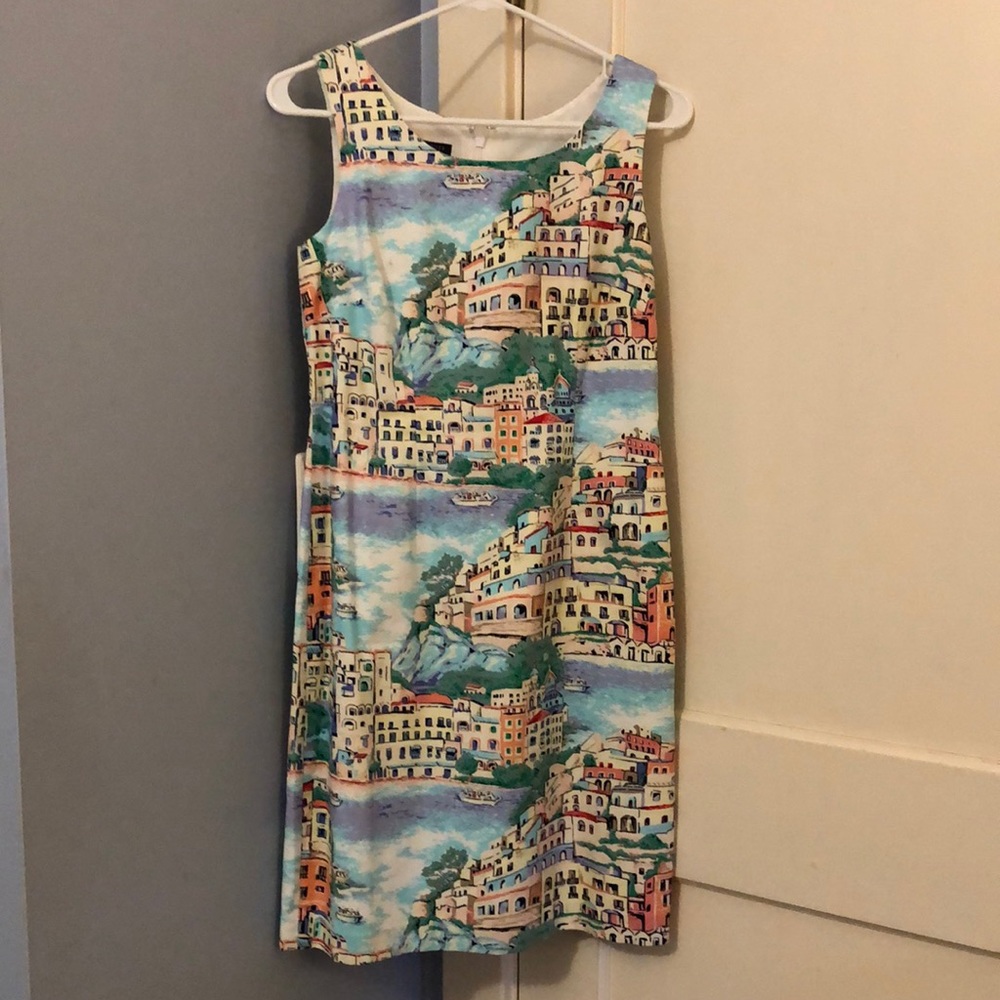 Talbots 2P scenic shoreline shift dress